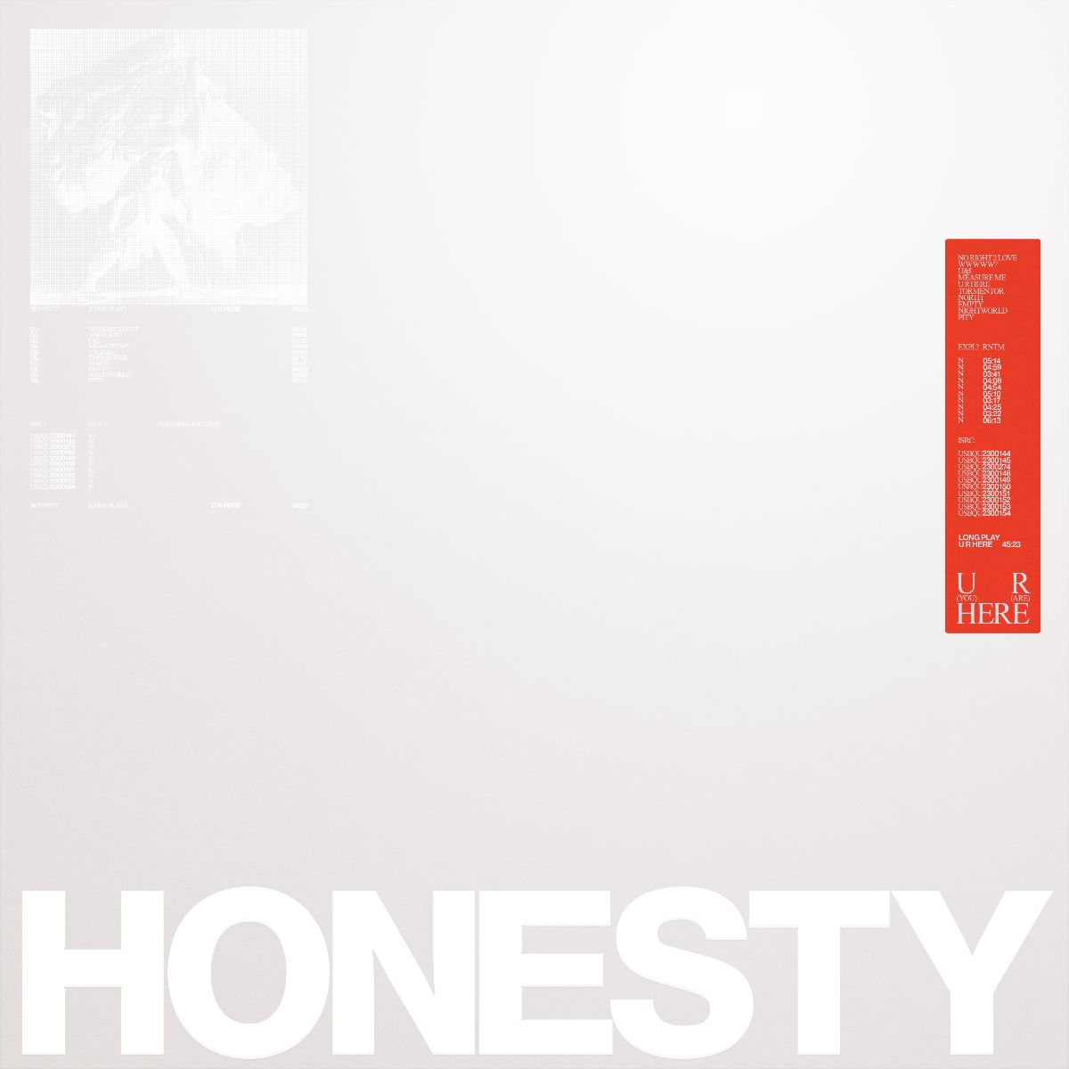 Honesty ‘U R Here’ album art, photo by press